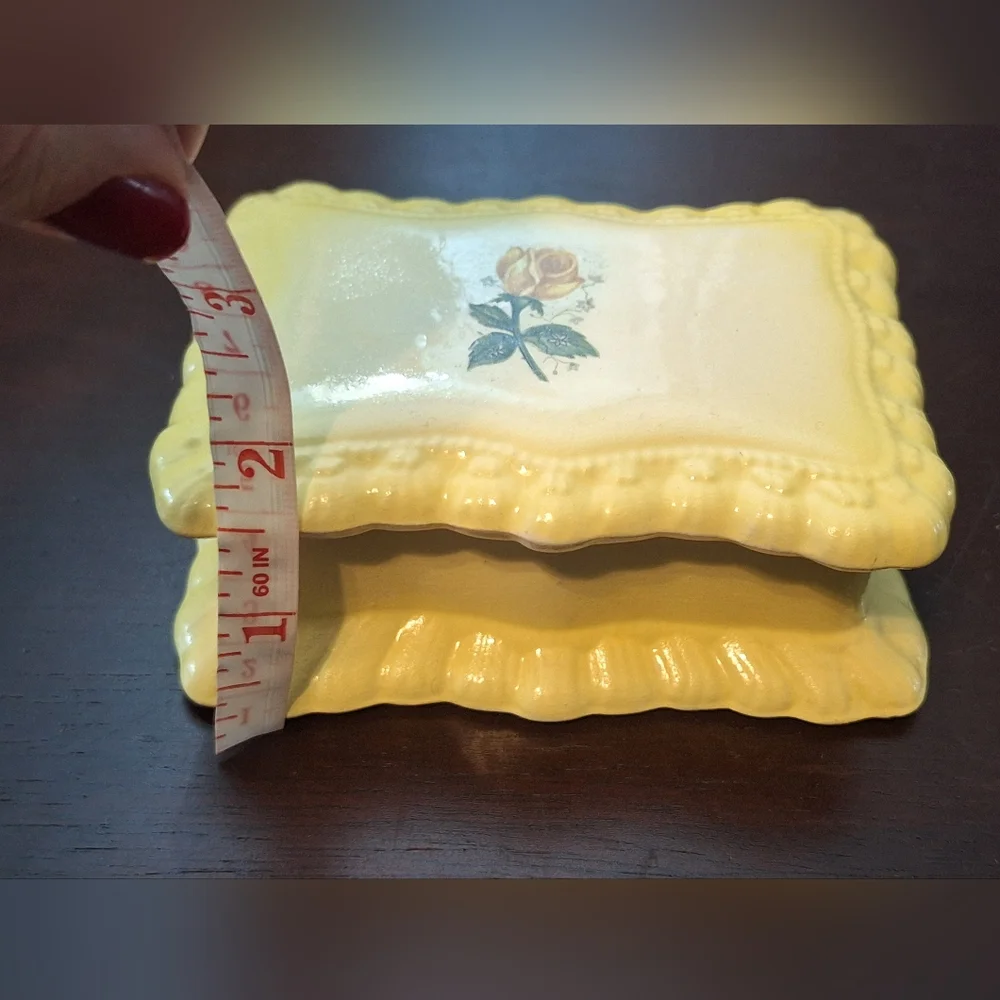 Antique Yellow Porcelain Trinket Dish